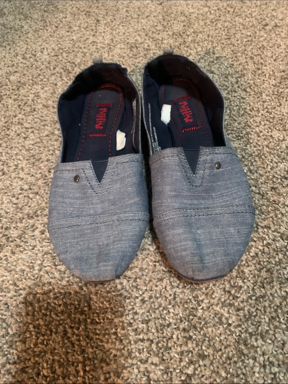 Slip-On Chambray Casual Flats denim  Blue